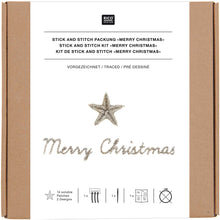 Laden Sie das Bild in den Galerie-Viewer, RICO DESIGN Stick and Stitch Stickpackung Merry Christmas vorgezeichnet