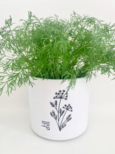 Laden Sie das Bild in den Galerie-Viewer, Kübel Zylinder m. Kräutermotiv