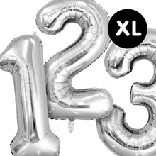 Laden Sie das Bild in den Galerie-Viewer, RICO DESIGN Folienballon Zahl silber 86cm