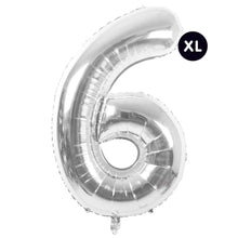 Laden Sie das Bild in den Galerie-Viewer, RICO DESIGN Folienballon Zahl silber 86cm