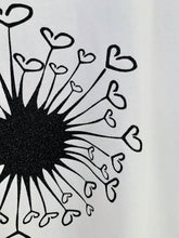 Laden Sie das Bild in den Galerie-Viewer, Shirt Pusteblume Glitzer weiss/schwarz