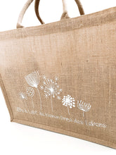 Laden Sie das Bild in den Galerie-Viewer, Jute Tasche XL Shopper "Pusteblumen"