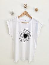Laden Sie das Bild in den Galerie-Viewer, Shirt Pusteblume Glitzer weiss/schwarz
