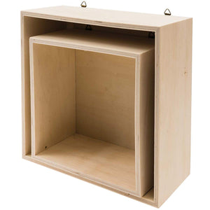 RICO DESIGN Holzbox Set quadratisch 2-teilig