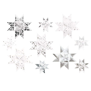 RICO DESIGN Paper Poetry Fröbelstreifen Graphic weiß-silber 40 Stück