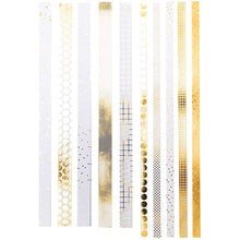 Laden Sie das Bild in den Galerie-Viewer, RICO DESIGN Paper Poetry Fröbelstreifen Graphic weiß-gold
