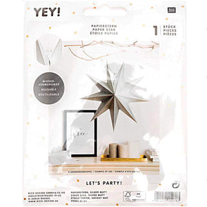 RICO DESIGN Papierstern auffaltbar 28 cm silber