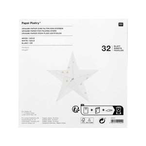 RICO DESIGN Paper Poetry Origami Sterne WEISS-GOLD