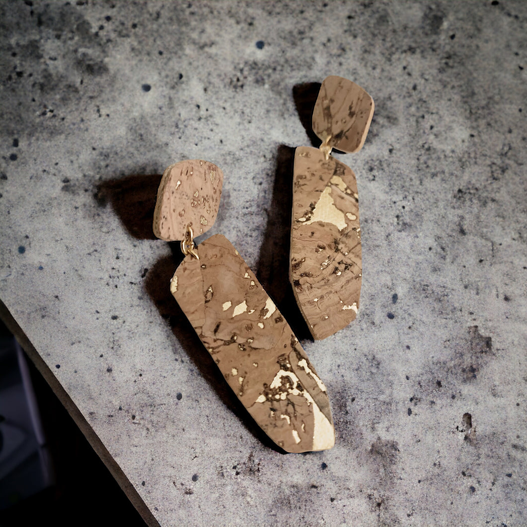 Ohrstecker Kork/Gold