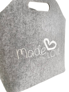 Polyester Filz Tasche XL Shopper "Made with LOVE"