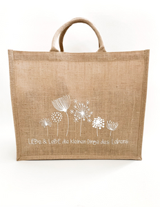 Jute Tasche XL Shopper "Pusteblumen"