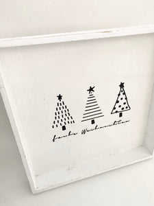 Holz Tablett quadratisch "Frohe Weihnachten"