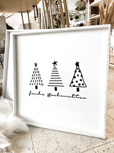 Holz Tablett quadratisch "Frohe Weihnachten"